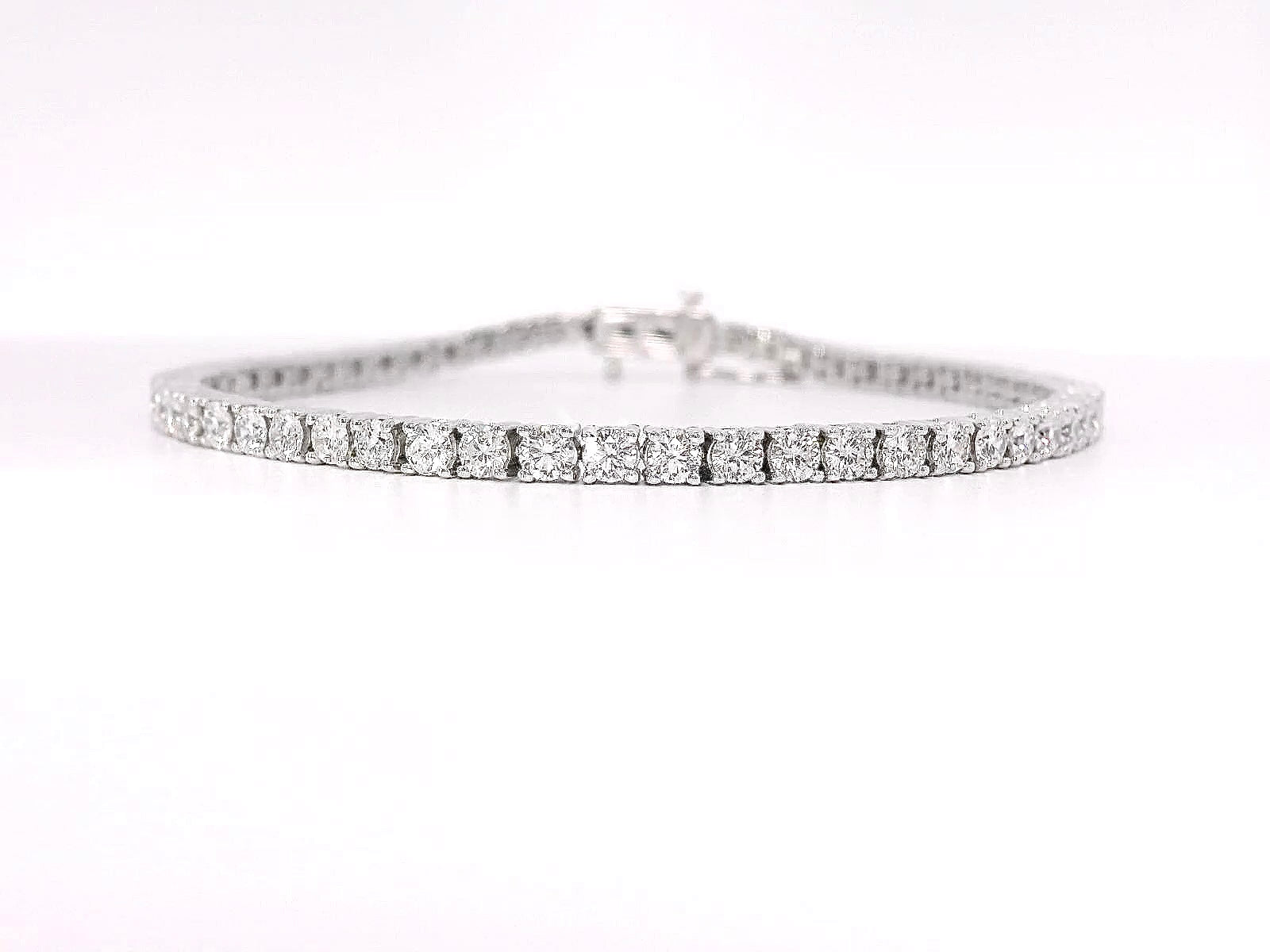 Natural Diamond Tennis Bracelet With Signature Black Diamond Lock