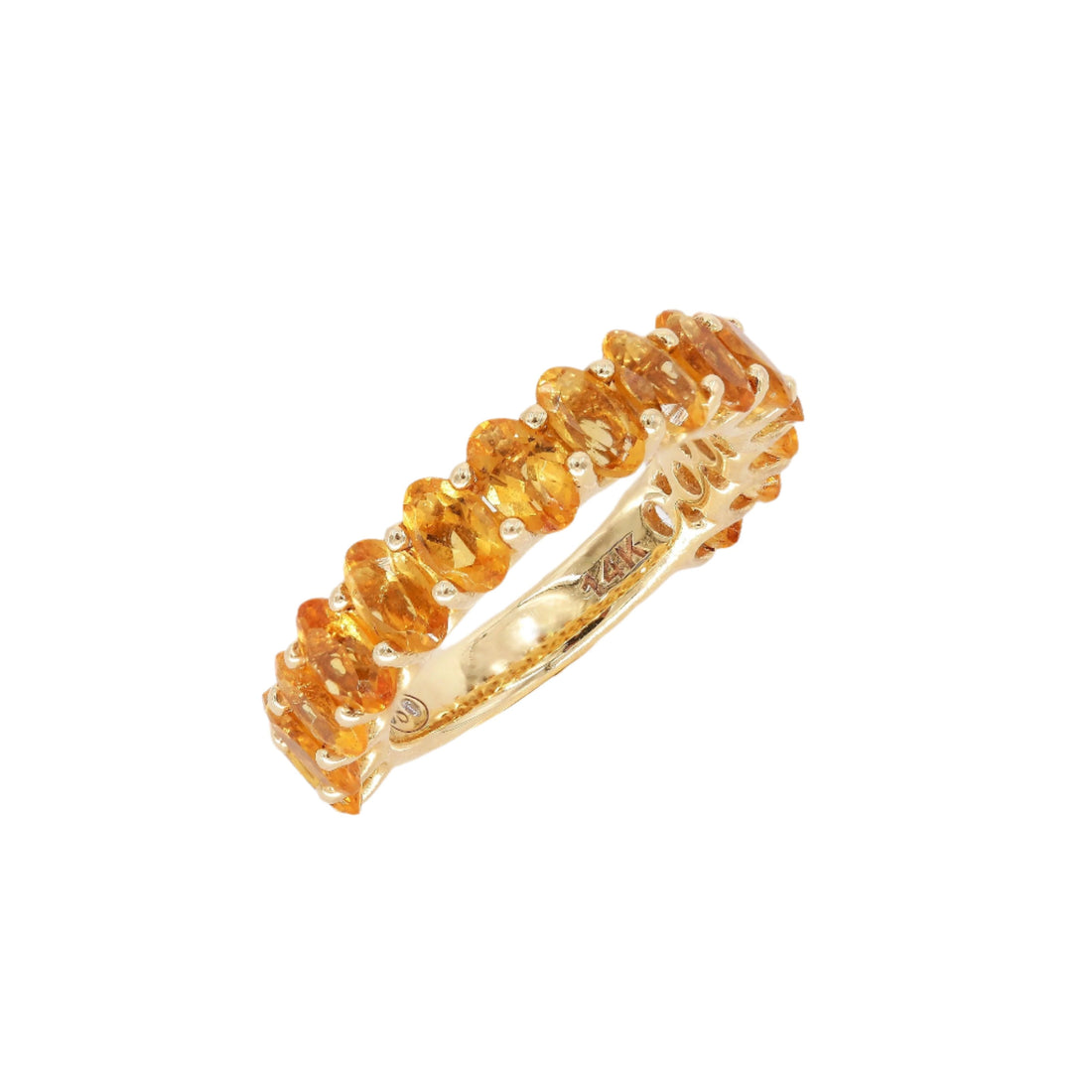 Golden Topaz Oval Eternity Ring