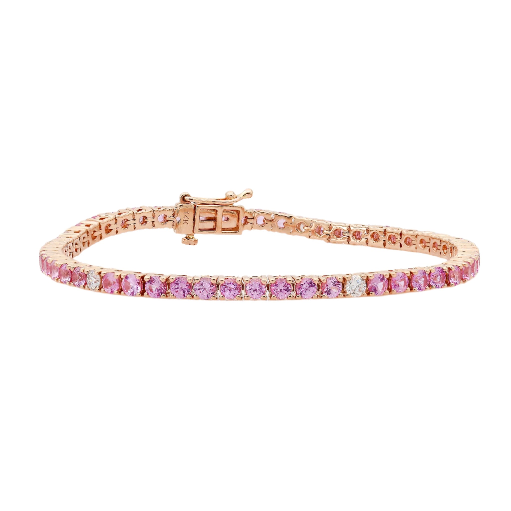 Pink Sapphire & Diamond Tennis Bracelet Stacking Essentials