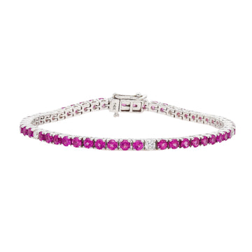 Rhodolite & Diamond Tennis Bracelet Stacking Essentials