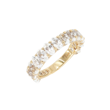 White Topaz Oval Eternity Ring