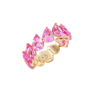 Pink Amethyst Pear Eternity Ring