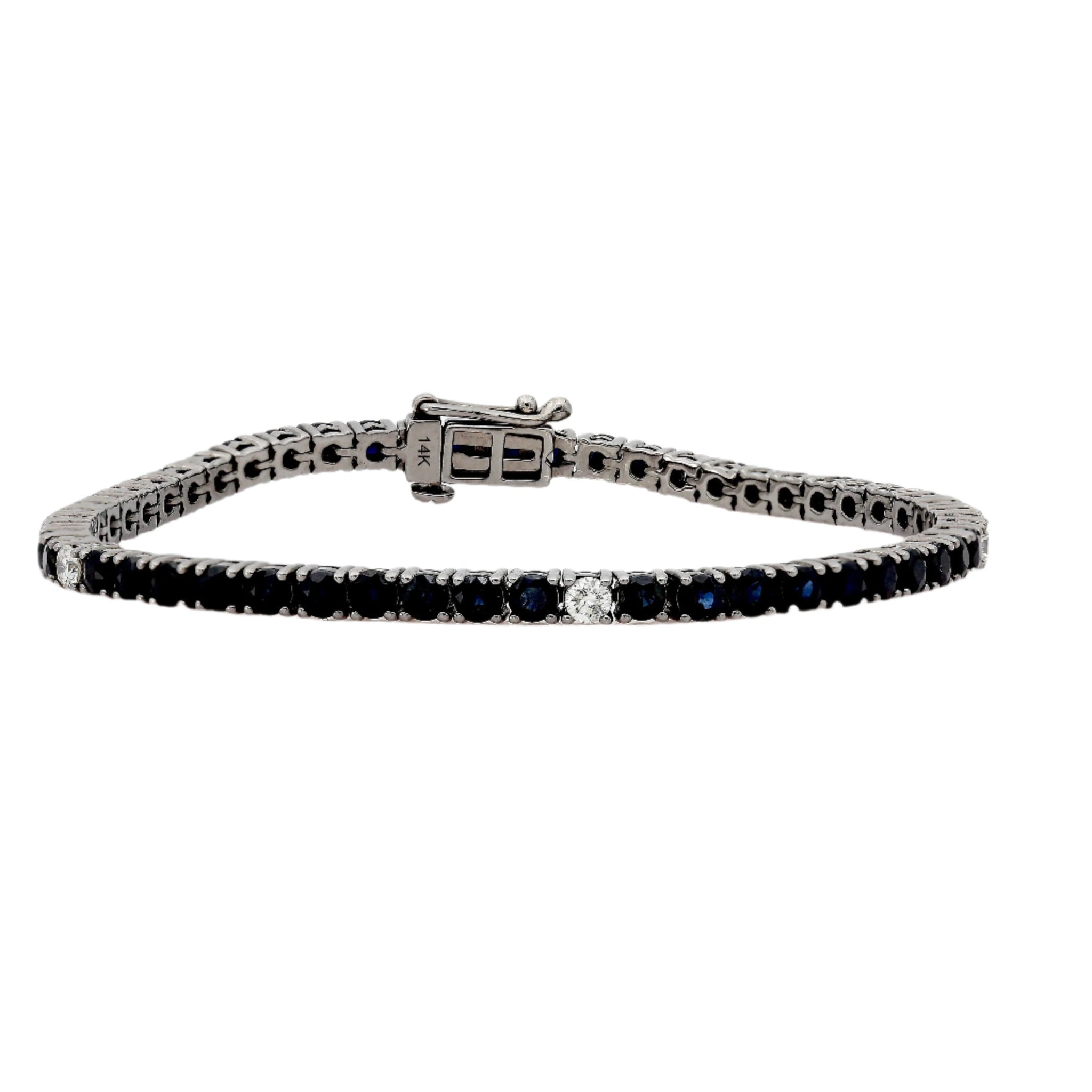 Sapphire & Diamond Men's Tennis Bracelet