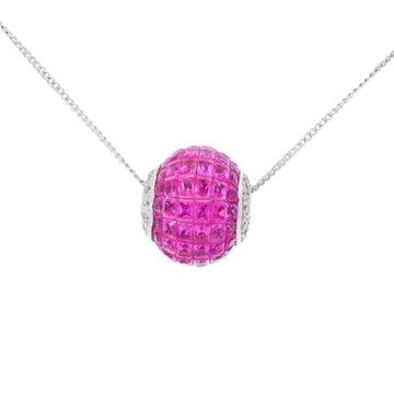 Signature Invisible Setting Disco Pendant with Pink Sapphires & Diamonds