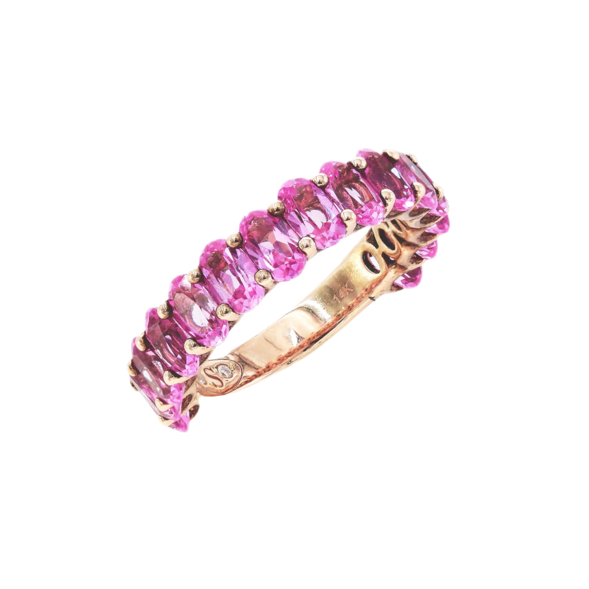 Pink Amethyst Oval Eternity Ring